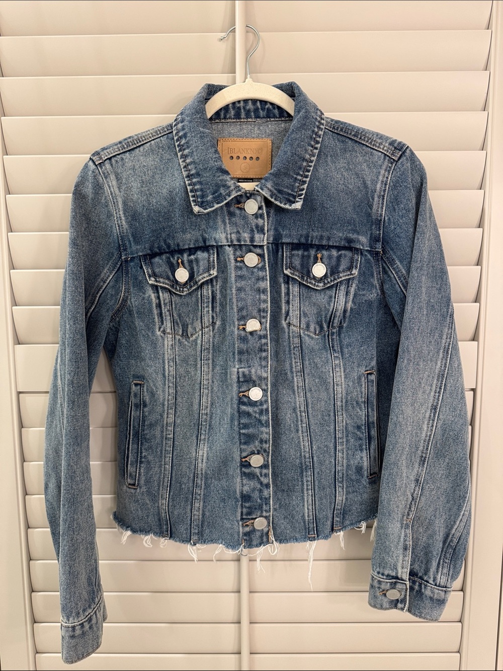 BlankNYC Raw Hem Cropped Jean Jacket
